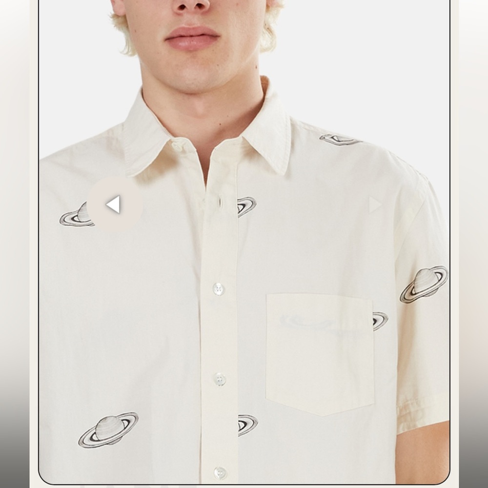 La Paz Alegre Printed Shirt in Saturn Size XL $250 SOLD OUT ONLINE - Picture 4 of 10